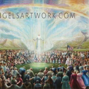Jesus descending to a group of notable individuals