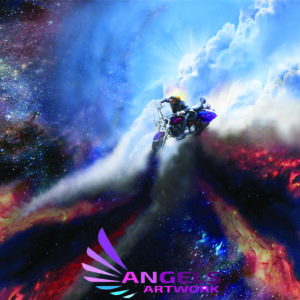 Jesus riding a motor cycle to hell Incognito style
